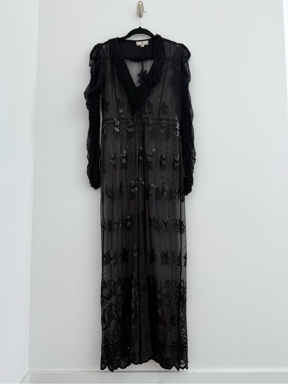 Vintage 90s Sheer Gothic Overdress | Dark Romance Mesh Maxi